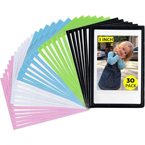 CAIYOULE 30 Pack Mini 3 Inch Magnetic Pocket Picture Frame