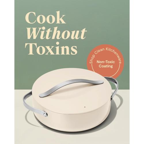 Caraway Rondeau - 6 Qt Non-Stick Pan with Lid - Free From Forever Chemicals - Perfect for Searing, Braising, & Roasting - Gray NEEDS CLEANING