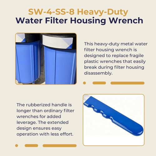 SW-4-SS-8 Water Filter Housing Wrench, 6 ID Heavy Duty Metal Water Filter Wrench | Replaces the plastic SW-4 wrench, Fits American Plumber W2010-PR, Whirlpool WHKF-DWHBB, Pentek 144368, Whole House Filter