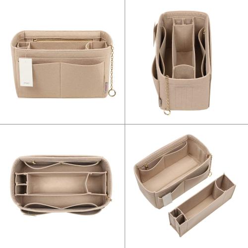 Purse Organizer Insert, Felt Purse Organizer with Zipper and Sewn Bottom Insert, Fit Speedy Neverfull Graceful,6 Sizes