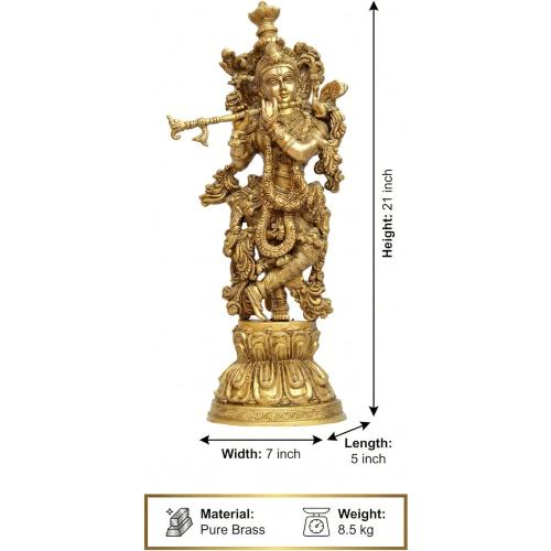 eSplanade - Brass Radha Krishna - Big Size - Brass Radha Idol Statue Sculpture (21) (Krishna Antique)