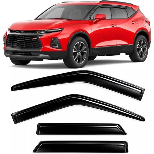 2019-2026 Tape-On Rain Guards for Chevrolet Blazer (Crossover) Side Window Visor Deflectors LT RS Premier Durable Tinted Shades 2020 2021 2022 2023 2024 2025