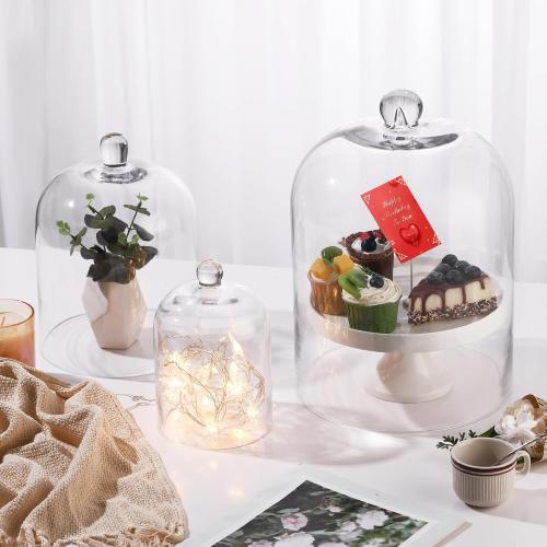 7.5 Tall Handmade Glass Cloche, Thick & Sturdy, Dia 5xH 7.5, For Terrarium, Plants, Trinkets, Cakes, Figurines, LED Light String, Candle. Cloche Glass Dome, Bell Jar Display Case (1, 5.12x7.48)
