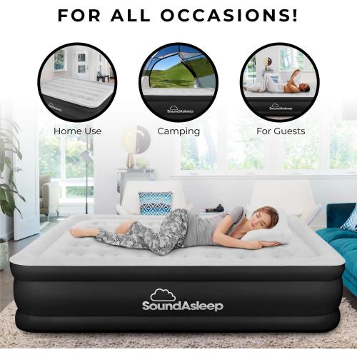 SoundAsleep Dream Series Raised Queen Air Mattress, Built-in Pump, Black