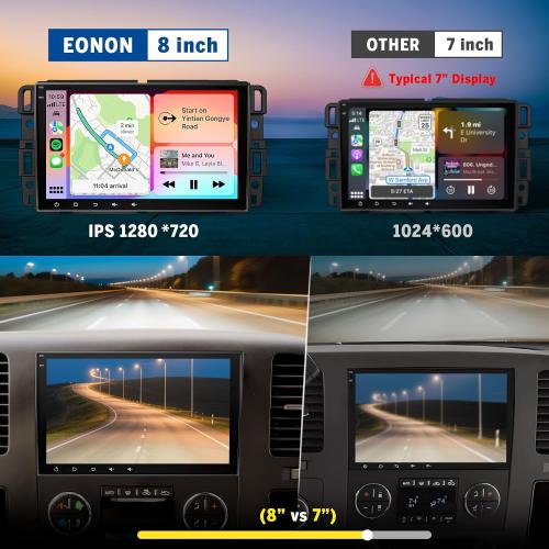 Eonon Android 13 Car Stereo Compatible with GMC/Chevy/Buick, Wireless CarPlay & Android Auto, 8 Inch Touchscreen Car Radio, SWC, Bluetooth 5.4, Navigation, Rear Camera, 2G 32G-GMA13