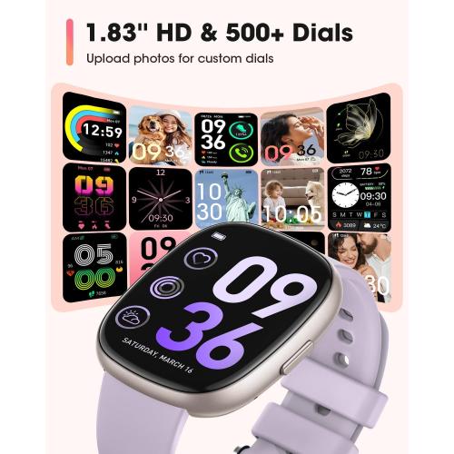 Smart Watches for Men Women Fitness: Fitness Tracker with Blutooth Call 24H Heart Rate SpO2 Sleep Monitor 5ATM Waterproof 120  Sport Mode Smartwatch Compatible with iPhone Android Phones (Lavender)