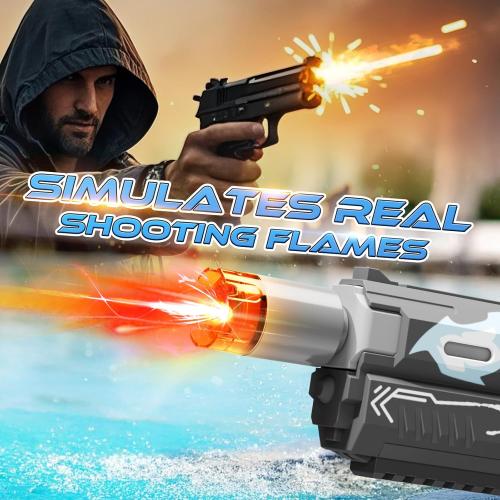 Electric Water Gun for Adults Kids, Automatic Squirt Gun with a Long Range of up to 26 Ft, LED Light Large Capacity IP7 Waterproof Fully Auto Water Gun(Black)