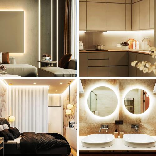 COB LED Strip Lights 100ft,3000K DC 24V Dimmable Warm White Flexible LED Rope Lights for Bedroom,with Remote and app Control LED Lights Strip for Living Room, Shelf, Cabinet