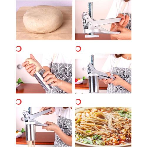 Noodle Maker, FantasyDay Heavy Duty Stainless Steel Manual Pasta Maker Machine Kitchen Tool -Professional Fresh Pasta Machine Lasagne Spaghetti Tagliatelle Ravioli Maker with 7 Cut Press Blade Setting