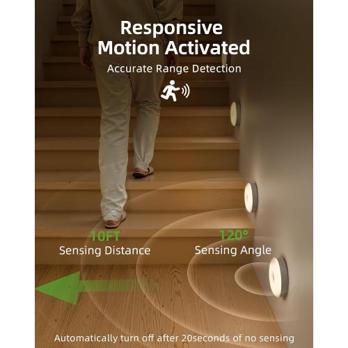 EZVALO 6-Pack Under Cabinet Lighting, Rechargeable Motion Sensor Puck Light with Remote, 3 Color Temps &12 RGB Colors, Magnetic Stick on Light, Dimmable Under Counter Light for Kitchen, Home Decor