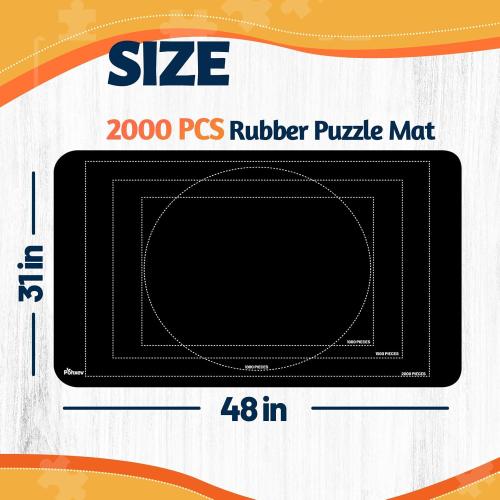 Size 2000 pieces Color Black Jigsaw Puzzle Mat Roll Up, Up to 2000 Pieces, Puzzles Matt Rollup with Non-Slip Rubber Bottom & Smooth Top. (1 Storage Bag)