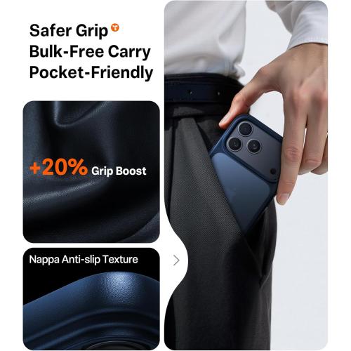 TORRAS for iPhone 17 Pro Case, Beyond Military-Grade Protection, Camera Control Button, DIY Buttons, Translucent Matte Slim Thin Shockproof Hard Back Anti-Scratch case for iPhone 17 Pro, Deep Blue