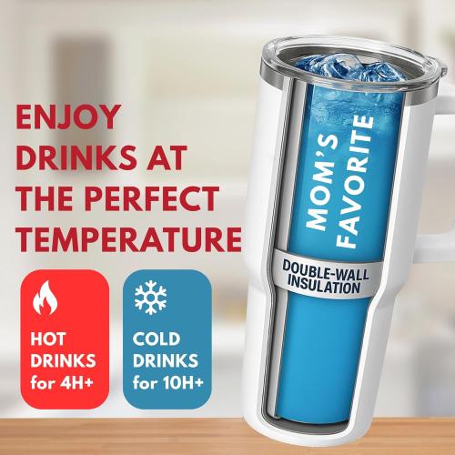 Christmas Gifts For Mom - Best Mom Ever Tumbler With Handle 40oz, Mommy Coffee Mug, Mama Tumblers, Momma Gift Ideas, Funny Birthday Present For Her, Cute Mother Day Gift Tumbler, Mom Cup