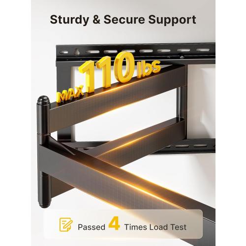 monTEK Long Arm TV Wall Mount for Most 43-80 Inch TVs, 42 Inch Long Extension TV Mount Swivel and Tilt, Full Motion Wall Mount Tv Bracket Fit Max VESA 600 x 400mm, Up to 110 lbs, 16”,18” Studs