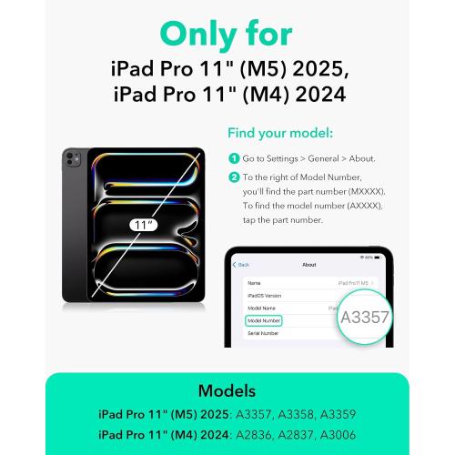 ESR 2 Pack Paper-Feel Screen Protector for iPad Pro 11 Inch (M5/M4) 2025/2024, Write and Draw Like on Paper, with Easy Installation Tray, Anti-glare,Thin and Responsive
