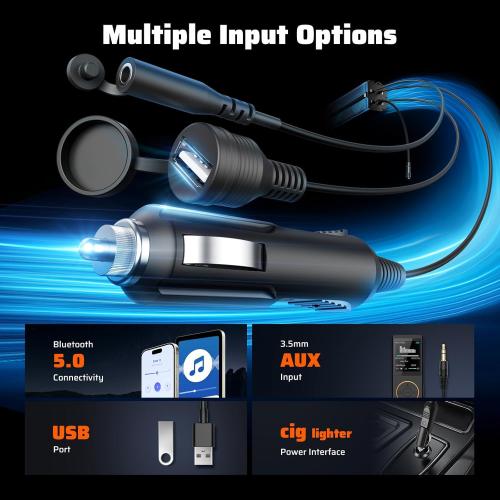 Ehaho 2.1CH Stereo UTV Sound Bar (Subwoofer) and Speakers, 26 Inch Bluetooth ATV Soundbar with RGB Lights, Waterproof Golf Cart Sound Bar, Marine Sound bar Compatible with SXS Polaris RZR Can-Am