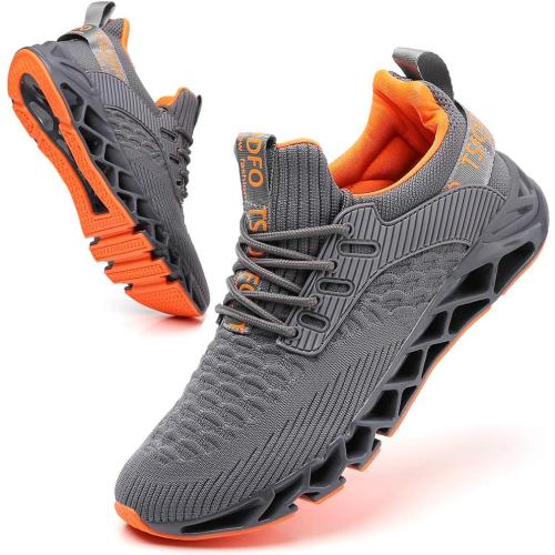 Size 11 Color Grey SKDOIUL Men Sport Running Shoes Mesh Breathable Trail Runners Fashion Sneakers