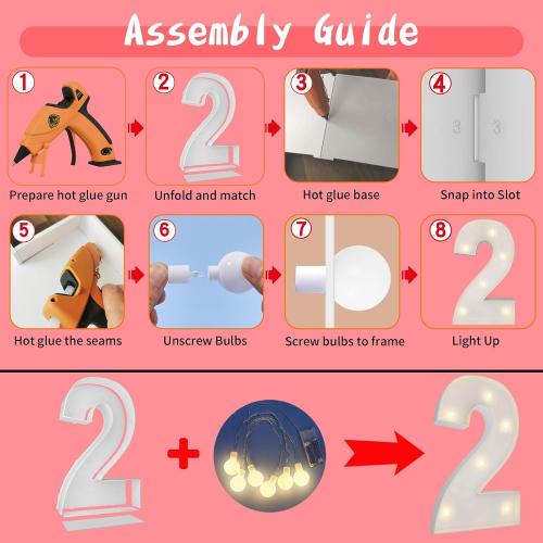 2FT Marquee Light Up Number, Marquee Numbers 2, Mosaic Balloons for Numbers, Light Up Numbers for 12th 20th 21st Birthday Party Decorations, Cardboard Numbers, Anniversary Decor