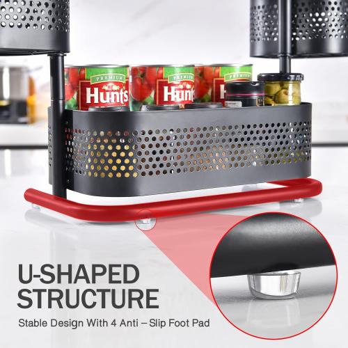 KINGRACK Bathroom Counter Organizer, 3 Tier Rotating Vanity Bedroom Storage cabinet, Cosmetic Holder Standing Shelf, Bathroom Tray for Countertop Storage, Kitchen Spice Rack, Black