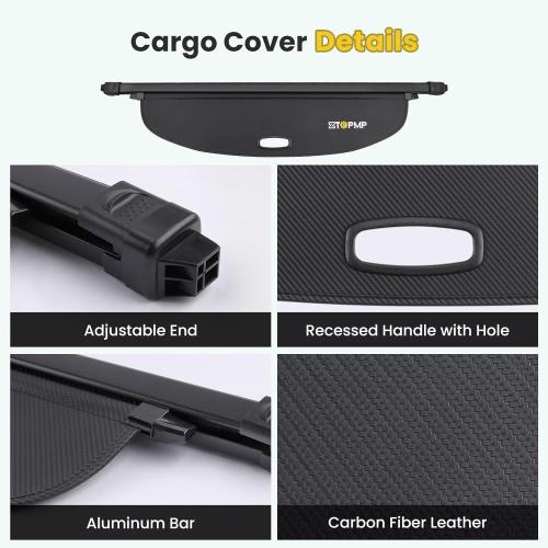ZTGPMP Cargo Cover for Nissan Rogue S SV SL Platinum 2021 2022 2023 2024 2025 2026, Retractable Rear Trunk Cover Luggage Shield Security, Rogue Accessories (Carbon Fiber Leather)