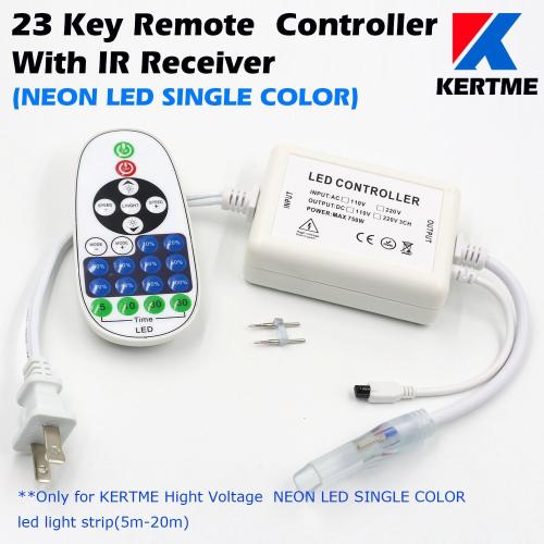 Neon Led Type AC 110-120V LED NEON Light Strip, Flexible/Waterproof/Dimmable/Multi-Modes LED Rope Light   23 Keys Remote for Home/Garden/Building Decoration (16.4ft/5m, Red)