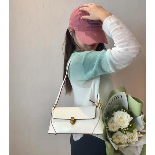 Women Shoulder Bags Vintage Handbag Retro Classic Small Purse 90s Buckle Closure
