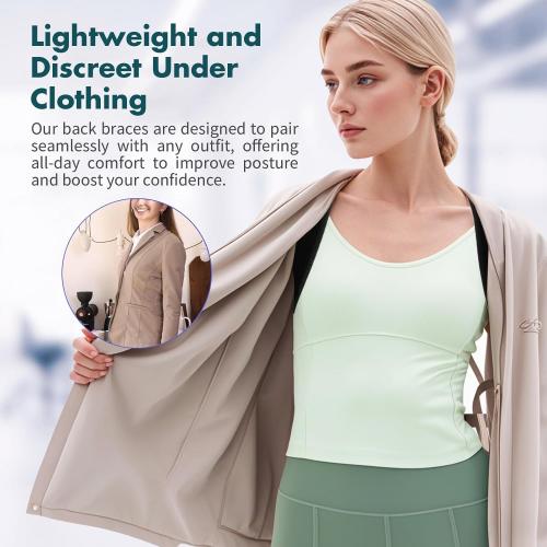 Posture Corrector for Women and Men – Adjustable Back Brace for Posture Support, Upper Back, Clavicle and Shoulder Support, Comfortable and Breathable Back Straightener for Pain Relief,Large