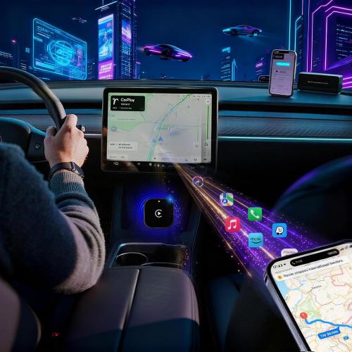 2026 Wireless CarPlay Adapter for iPhone & Android Device | Fast Auto-Connect, Stable Connection, Mini Size Plug，Apple iPhone & Android, 2-in-1 Adapter, Convert Wired to Wireless Dongle