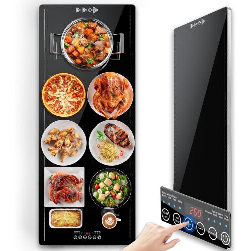 Electric Warming Tray (XXL 40x 14), Food Warming Mat with Touch Screen, 9 Level Temp & 24H Timer, Food Warmer Mats Full Surface Heating, Reinforced Glass Food Warmers for Parties Buffet, Gatherings