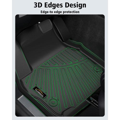 Floor Mats & Cargo Liner Custom for Chrysler Pacifica 2017-2024 2025 Hybrid 7-Seater Touring (Not for Pinnacle) All Weather TPE Rubber Trunk Mat Automotive Floor Liners for Pacifica 2025 Accessories