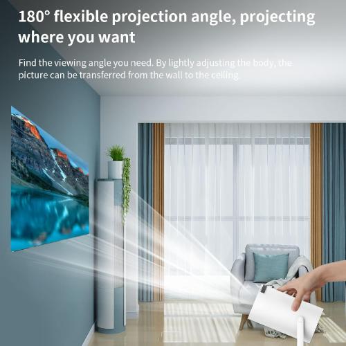 Vikye 5G WiFi6 MiniProjector with 1080P Resolution, Auto Focus, and WiFi6 Technology for PC (US Plug)