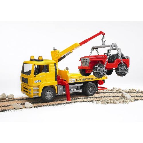 Bruder 02750 Man TGA Tow Truck with Cross Country Vehicle