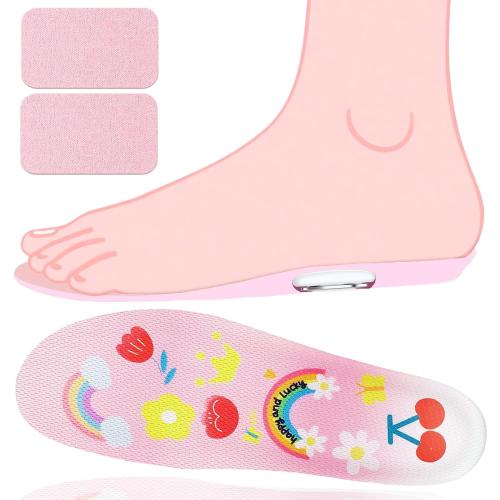 Insoles for Airtag Hidden Holder, Tracker Devise Case for Kids, Comfortable Inserts for Shoes (Pink, Foot:6.2-6.9IN/Insole:6.8-7.5IN/10-12C)