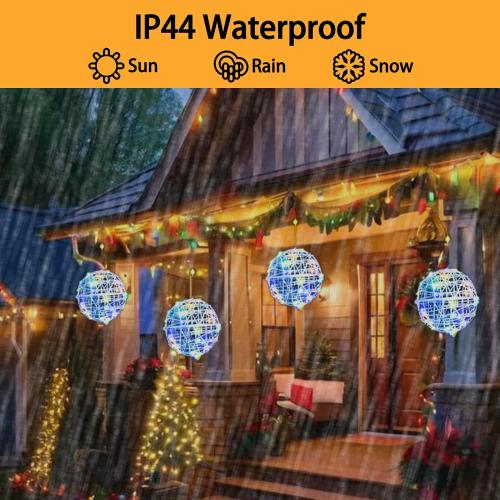 160LED Solar Christmas Ball Lights for Outdoor Trees – Waterproof Globe String Lights with 8 Lighting Modes, Solar Sphere Lights, Holiday Decor for Tree Garden Porch (Multicolor, 4pc)
