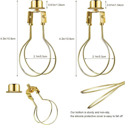 Honoson Bulb Lamp Shade Light Bulb Clip Adapter Includes Finial and Lampshade Levellers for Replacement