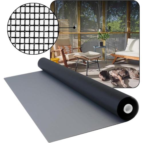 DOCA 48 in x 100 ft Window Screen Mesh - Window Screen Replacement, Fiberglass Mesh Roll for Window, Patio Screen, Porch Screen, or Door - Charcoal