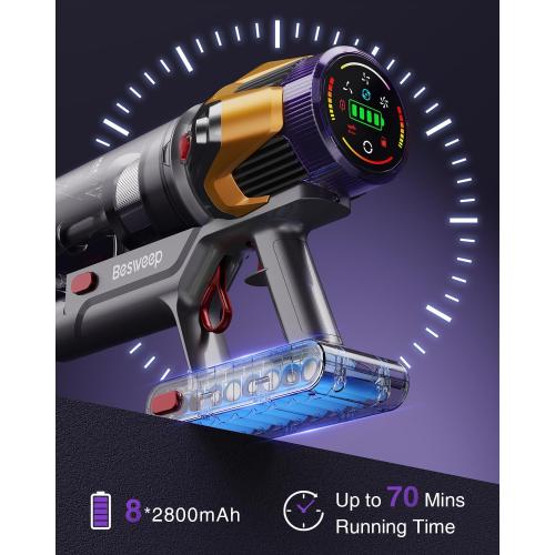Cordless Vacuum Cleaner 55Kpa/650W/70Mins,1.8L Self Standing Stick Vacuum,Upgraded Vacuum Cordless with Hurricane Mode,Touch Screen,Anti-Tangle Wireless Vacuum,Vacuum Cleaners for Home/Pet Hair/Carpet