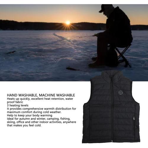 Heated Vest, Smart Controller Winter Heated Vest Electric Clothing Jacket with 3 Heating Levels for Men Women (L)