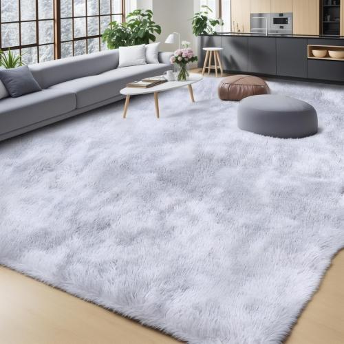 Large Area Rug, Thickened Fluffy Area Rugs for Bedroom, Ultra Soft Non-Slip Large Fuzzy Rug, Bedroom Rug Under Bed for Nursery, Kids, Girls, Boys Light Grey