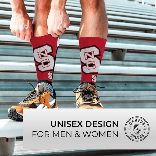 Size LG For Bare Feet NCAA Adult State and University Crew Socks - Polyester blend - Unisex - High-performance socks provide