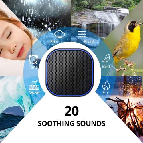 Magicteam White Noise Machine with 20 Non Looping Natural Soothing Sounds Memory Function 32 Levels of Volume Powered by AC or USB and Sleep Sound Timer Therapy for Baby Kids Adults Black