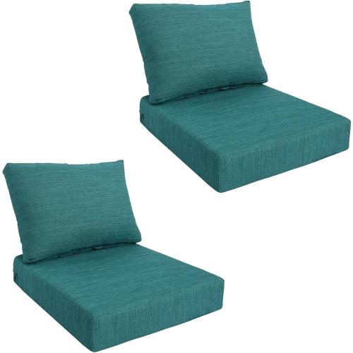 19x19 Outdoor Universal Cushion Set of 1, Patio Cushions with Handles & Ties, Water-Proof Stain-Resistant UV Resistant Weather Resistant High Resilience Foam with YKK Zippers, Malachite