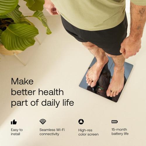 WITHINGS Body Smart - Accurate Scale for Body Weight and Fat Percentage, Body Composition Wi-Fi and Bluetooth Weight Scale, Baby Weight Scale, Smart Scale Apple Health Compatible, Bathroom Scale