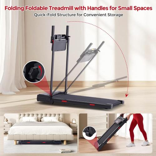 MCRG Walking Pad with Handle Bar, 3.5HP Electric Running Walking Pad Treadmill with Handles, 0.6-10.0MPH Portable Small Treadmill with Handle Bar for Home Small, 400 LBS Capacity