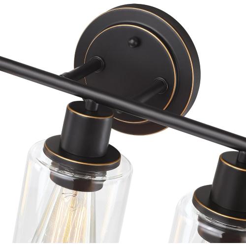 5-Light Oil Rubbed Bronze Bathroom Vanity Light Over Mirror, Oil Rubbed Bronze 5-Bulb Wall Sconce Above Kitchen Sink, Brown Wall Sconce for Bathroom Vanity