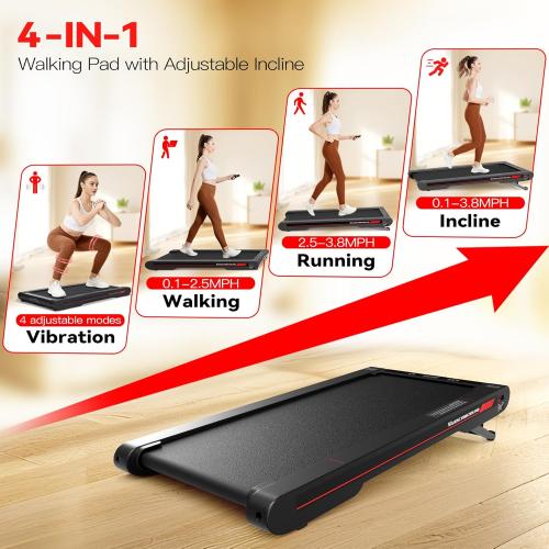Sperax Walking Treadmill Pad with APP, 3 in 1 Under Desk Treadmill, 400W Low Noise Walking Vibration Pad with Remote Control,Portable Treadmills for Home Office