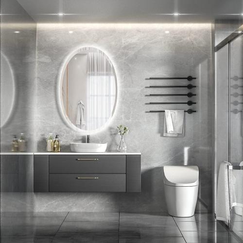 Size 36 x 24 Inch LED Oval Mirror,Wall Mounted Backlit Beveled Bathroom Mirror, Dimmable Lighted Vanity Mirror with Lights,Anti-Fog,CRI 90 , IP54 Waterproof