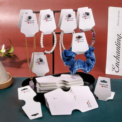 200PCS Bracelet Display Cards Necklace Holder Cards Self Adhesive Jewelry Packaging Selling Card for Small Business (White, 1.8x4.7 inches)