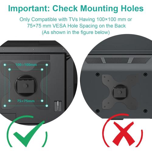 Size 100x100 mm WALI TV Wall Mount Articulating LCD Monitor Full Motion 15 inch Extension Arm Tilt Swivel for Most 13 to 32 inch LED TV Flat Panel Screen with Mounting Holes up to 100x100mm (1330LM), Black