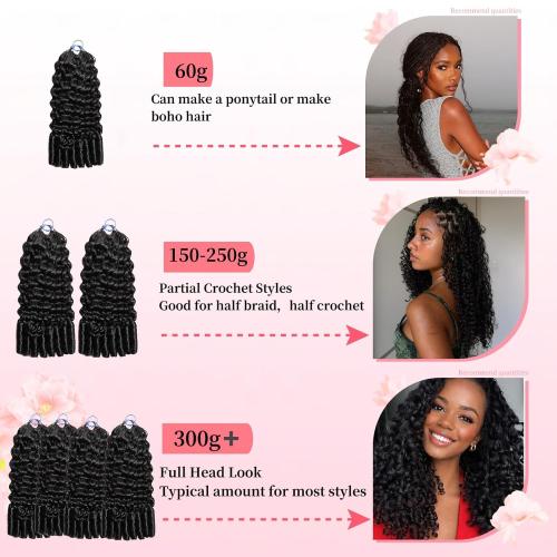 Burmese Curly Crochet Human Hair, Miracle Knots